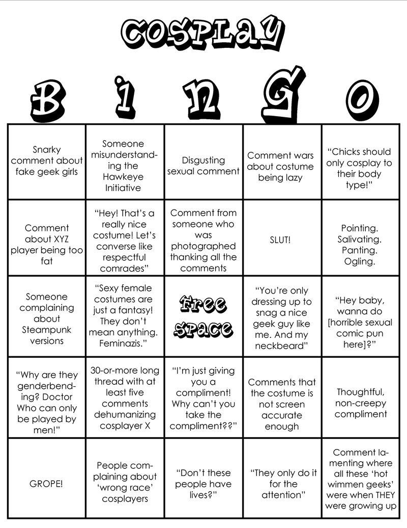 Illustration for article titled Cosplay Bingo